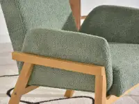 Fotel wypoczynkowy LAO MIĘTA - DĘBOWA NOGA - wygodny fotel do salonu