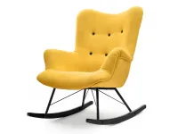 Produkt: Fotel lauren żółty tkanina, podstawa czarny-czarny