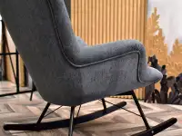 Fotel bujak LAUREN GRAFITOWY NA CZARNYCH PŁOZACH - charakterystyczne detale