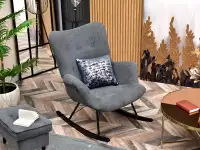 Fotel bujak LAUREN GRAFITOWY NA CZARNYCH PŁOZACH - w aranżacji ze stolikiem IBIA XL