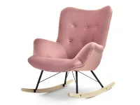 Produkt: Fotel lauren pastelowy róż tkanina, podstawa czarny-buk