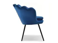 Fotel w kształcie muszelki LAZAR GRANAT + CZARNA NOGA - profil