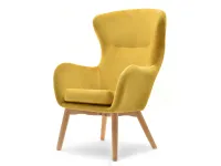 Produkt: Fotel leta żółty welur, podstawa buk