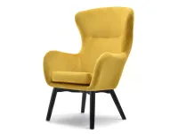 Produkt: Fotel leta żółty welur, podstawa czarny