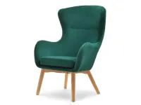 Produkt: Fotel leta zielony welur, podstawa buk