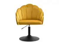 Obrotowe krzesło fotel LISA RING MIODOWY - CZARNY - przód