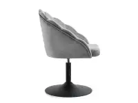 Welurowe krzesło fotel LISA RING SZARE - CZARNA NOGA - profil