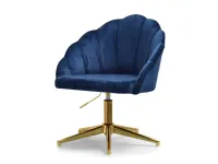 Produkt: fotel lisa-star granatowy tkanina, podstawa złoty