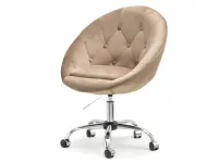 Produkt: Fotel lounge-4 beżowy welur, podstawa chrom