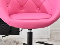 Fotel gabinetowy obrotowy LOUNGE 4 RÓŻOWY EKO - CZARNY - fotel z ekoskóry różowej