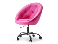 Produkt: Fotel lounge 4 różowy skóra ekologiczna, podstawa czarny
