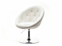Produkt: Fotel lounge 3 biały skóra ekologiczna, podstawa chrom