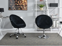 Fotel klubowy LOUNGE 3 CZARNY WELUR PIK + CHROM