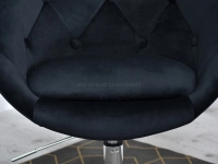 Fotel klubowy LOUNGE 3 CZARNY WELUR PIK + CHROM