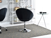 Fotel klubowy LOUNGE 3 CZARNY WELUR PIK + CHROM