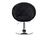 Fotel klubowy LOUNGE 3 CZARNY WELUR PIK + CHROM