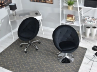 Fotel klubowy LOUNGE 3 CZARNY WELUR PIK + CHROM