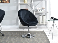 Fotel klubowy LOUNGE 3 CZARNY WELUR PIK + CHROM
