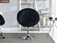 Fotel klubowy LOUNGE 3 CZARNY WELUR PIK + CHROM