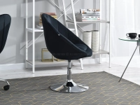 Fotel klubowy LOUNGE 3 CZARNY WELUR PIK + CHROM