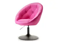 Produkt: Fotel lounge 3 różowy skóra ekologiczna, podstawa czarny