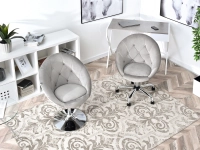 Fotel klubowy LOUNGE 3 SZARY WELUR PIK + CHROM