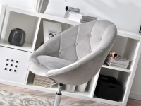 Fotel klubowy LOUNGE 3 SZARY WELUR PIK + CHROM