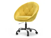 Produkt: Fotel lounge 4 żółty welur, podstawa czarny