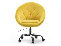Designerski fotel obrotowy LOUNGE 4 żółty - przód