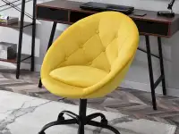 Designerski fotel obrotowy LOUNGE 4 żółty - komfortowe siedzisko