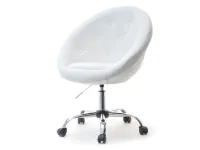 Produkt: Fotel lounge 4 biały skóra ekologiczna, podstawa chrom