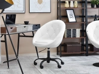 Fotel gabinetowy obrotowy LOUNGE 4 BIAŁY EKO - CZARNY - w aranżacji z regałami TOWER