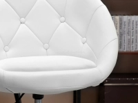 Fotel gabinetowy obrotowy LOUNGE 4 BIAŁY EKO - CZARNY - charakterystyczne detale