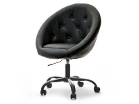 Produkt: Fotel lounge 4 czarny skóra ekologiczna, podstawa czarny