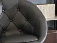 Fotel lounge 4 czarny skóra ekologiczna, podstawa czarny