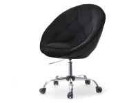 Fotel lounge 4 czarny welur, podstawa chrom