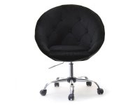 Fotel obrotowy LOUNGE 4 CZARNY WELUR + CHROM