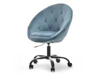 Produkt: Fotel lounge 4 niebieski welur, podstawa czarny