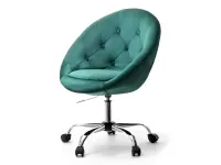 Produkt: Fotel lounge 4 zielony welur, podstawa chrom