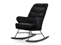 Produkt: Fotel lusso czarny welur, podstawa czarny