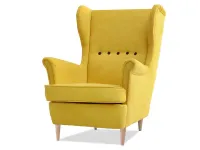 Produkt: Fotel malmo żółty tkanina, podstawa buk-1
