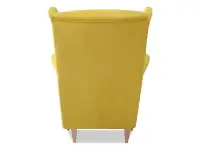 Designerski fotel uszak do salonu MALMO żółty - tył