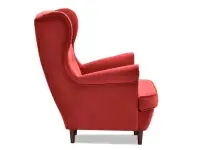 Fotel tapicerowany MALMO ŻURAWINA - DREWNO ORZECH - profil