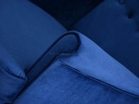 Fotel MALMO GRANATOWY WELUR uszak na czarnych nóżkach - designerskie podłokietniki