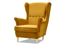 Produkt: Fotel malmo miodowy welur, podstawa buk