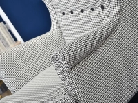 Designerski fotel skandynawski MALMO pepitka - podłokietniki