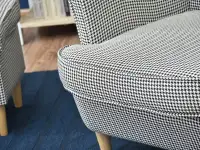 Designerski fotel skandynawski MALMO pepitka - unikatowy wzór