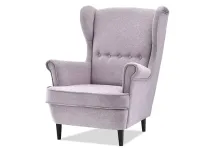 Produkt: Fotel malmo pudrowy melanż tkanina, podstawa czarny