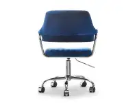 Fotel biurowy MERLIN GRANATOWY glamour welurowy + chrom - tył