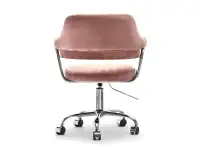 Fotel biurowy glamour MERLIN PUDROWY RÓŻ + CHROM - tył